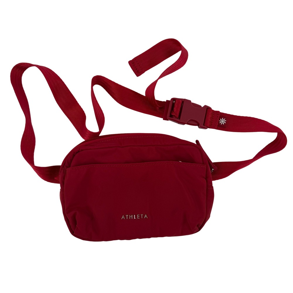 Athleta Women Red Excursion Belt Bag Fanny Pack Crossbody Waist Bag OS